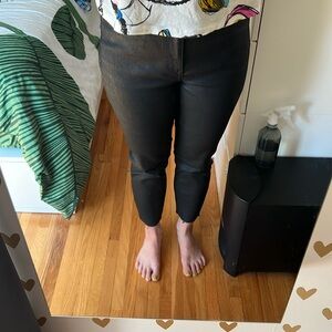 OWN high rise coated ankle skinny with unfinished hem sz27